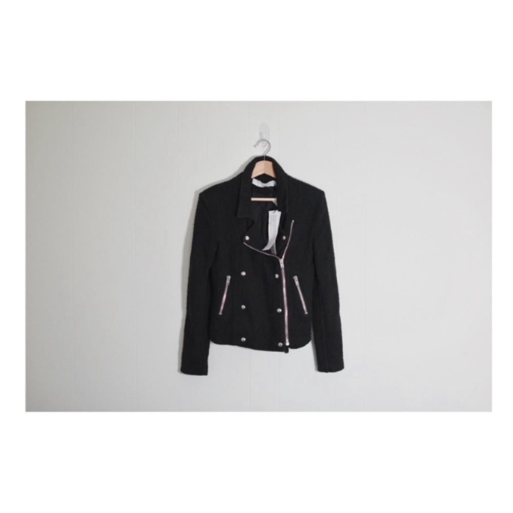 IRO Avery black moto boucle jacket Size 6 FR38